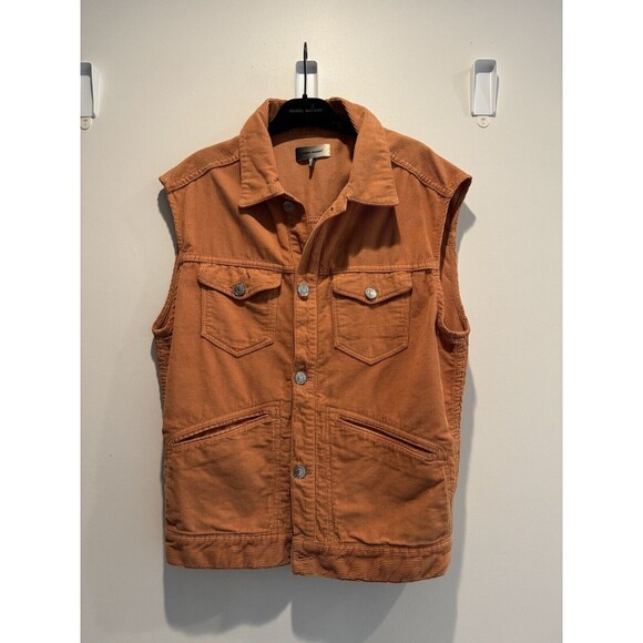 Isabel Marant Unisex Corduroy Vest Peach (Men’s XS)